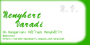 menyhert varadi business card